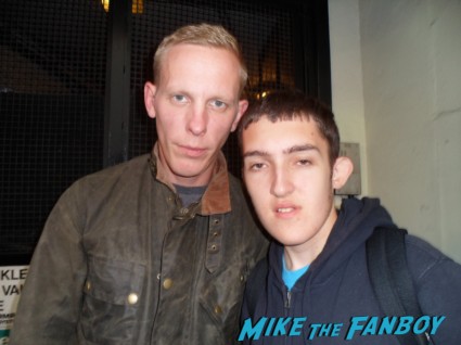 laurence fox from lewis posing for a fan photo with daniel at london's west end theaters
