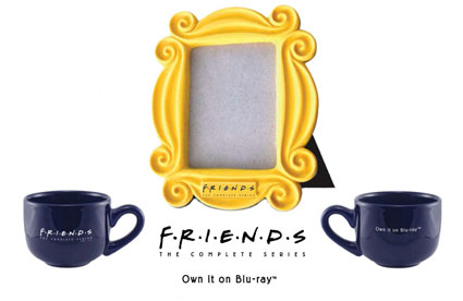 Friends prize pack oversized mug and monica's door frame rare promo blu ray pack show key art