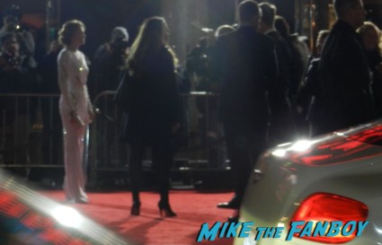 Mireille Enos arriving to the Gangster Squad Movie Premiere red carpet marquee with sean penn ryan gosling emma stone josh brolin