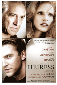 the heiress broadway movie poster promo jessica chastain dan lewis zero dark thirty downton abbey
