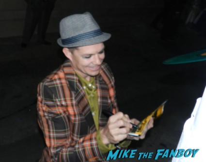 Adrian Young from no doubt signing autographs for fans after an outdoor concert no doubt signing autographs at jimmy kimmel live 010