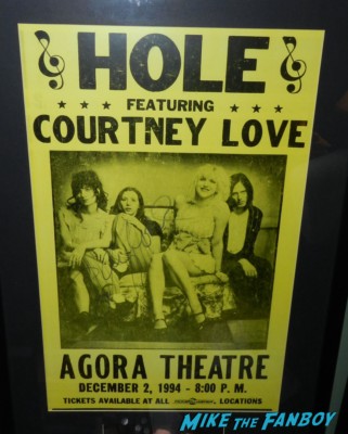 courtney love signed autograph hole concert poster agora theatre rare promo yellow promo poster 