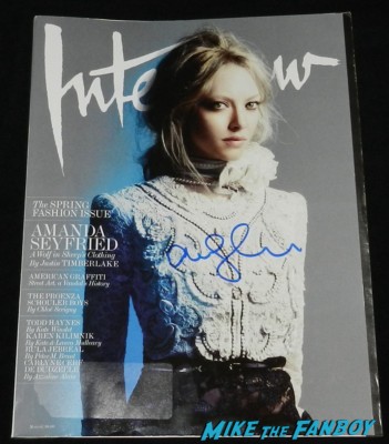 amanda seyfried signed autograph interview magazine rare promo hot sexy magazine promo photo 