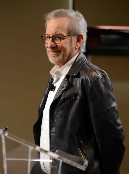 steven spielberg signs autographs for fans and talks to students at the USC Shoah Foundation's Witness Video Challenge