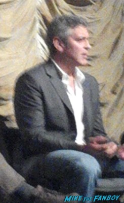 george clooney at a q and a for the descendants at lacma signing autographs for fans rare promo