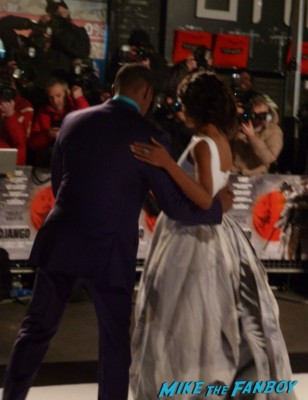 kerry washington and jamie foxx on the red carpet at Django Unchained UK Movie Premiere Report! The Scarlet Starlet Meets Quentin Tarantino! Christoph Waltz! And Misses Jamie Foxx By This Much! Autographs! Photos! And More! 