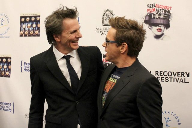 robert downey jr and john taylor on the red carpet honoring the duran duran star rare promo signed autographs
