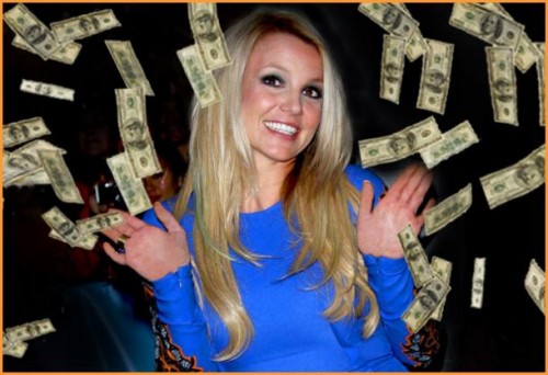 britney spears with money falling all over here rare promo hot sexy promo photo still