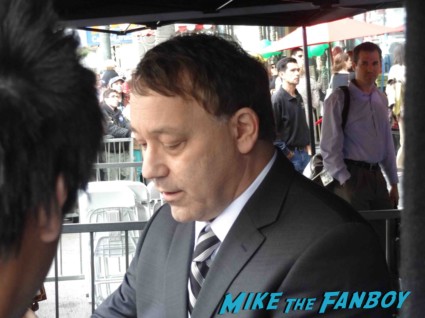 sam raimi signing autographs  at  James Franco walk of fame star ceremony in hollywood signing autographs for fans rare promo