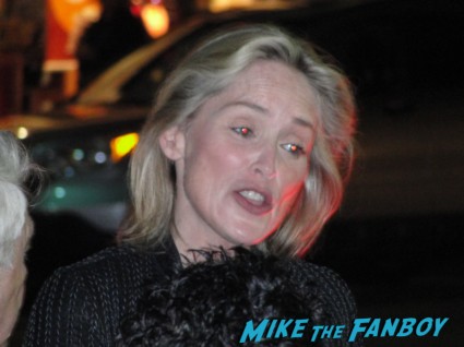 sharon stone on the streets of hollywood at a charity event being rude to fans