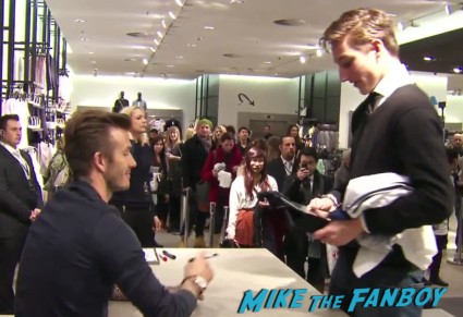 David Beckham Signing Autographs Underwear rare signed H&M Store Hot Sexy Rare David Beckham signing autographs h & M underwear signing