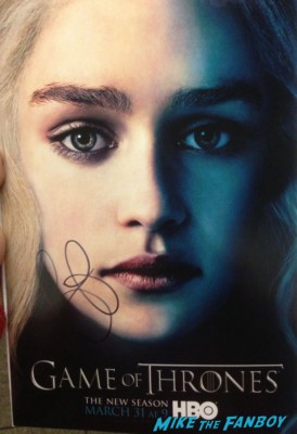Emilia Clarke signed autograph game of thrones season 3 promo poster the queen of dragons rare