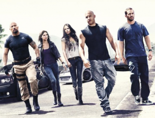 Fast and furious five cast photo group sexy paul walker vin diesel the rock jordana brewster