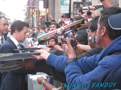 Marky Mark Wahlberg signing autographs  at the pain and gain movie premiere with marky mark wahlberg signed autograph rare promo hot 