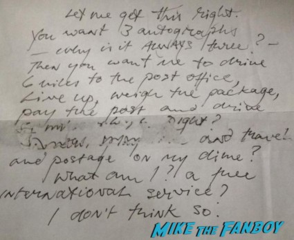 Richard Griffiths signed autograph fan letter fanmail rare promo rude mean autograph signed signing autographs rare promo