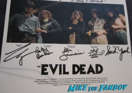 The evil dead cast signed autograph promo poster bruce campbell Betsy Baker, Sarah York, Ellen Sandweiss