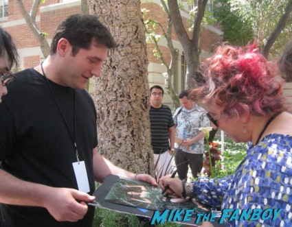 Jenji Kohan signing autographs for fans los angeles festival of books are weeds creator 