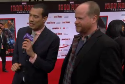 joss whedon on the red carpet iron man 3 world movie premiere