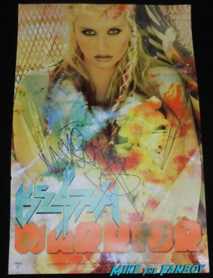 Ke$ha kesha signed autograph promo mini warrior poster signing autographs kesha hot sexy rare fan photo 030