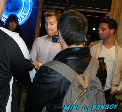 lance bass signing autographs for fans at pieces of ass 10th anniversary at the ford theater