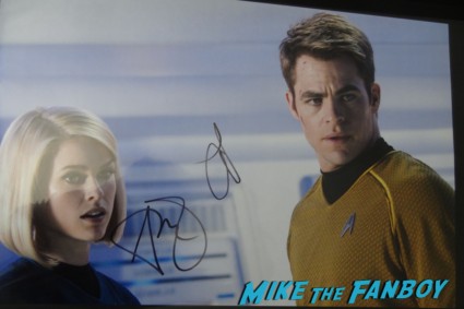 alice eve and chris pine signed autograph combo photo rare promo captain kirk carol marcus Alice eve signing autographs for fans star trek into darkness carol markus hot sexy star meet