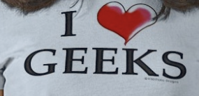 I heart geeks shirt rare promo Wondercon cosplayers star trek and star wars mixed rare promo costumes