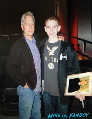 mark harmon signing autographs for fans rare ncis set visit