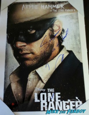 Armie Hammer signed autograph the lone ranger promo mini movie poster promo