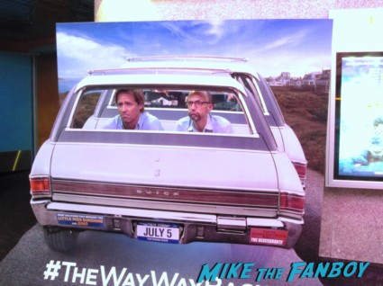 Writers Nat Faxon And Jim Rash posing for photos at a q and a rare signed way way back promo poster concept art rare 