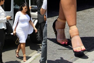kim kardashain and her bloated ankles while she knocked up