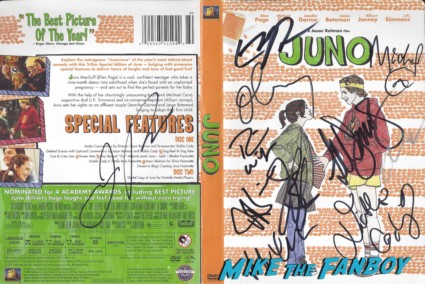 Juno signed autograph cast dvd cover rare ellen page michael cera jennifer garner