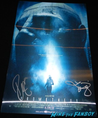 Prometheus mini movie poster signed autograph idris elba guy pierce logan marshall green