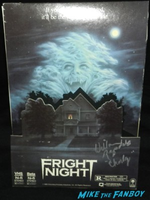 fright night oversize VHS box signed autograph william ragsdale charlie brewster rare meeting william ragsdale krity mcnichol signing autographs holly 025