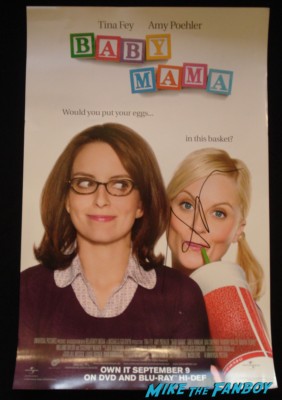 Amy Poehler signed autograph baby mama mini poster Amy Poehler Signing Autographs for fans jimmy kimmel live