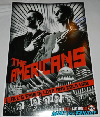 The americans mini poster signed by Keri russell signing autographs 