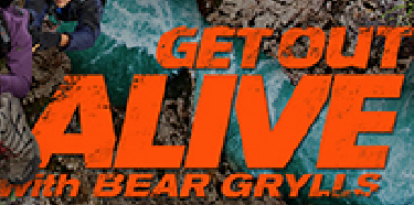 Get Out Alive With Bear Grylls logo title bar rare promo 