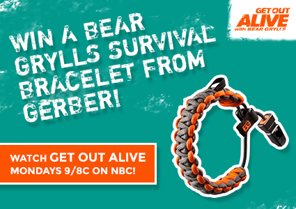 Get Out Alive With Bear Grylls logo title bar rare promo 