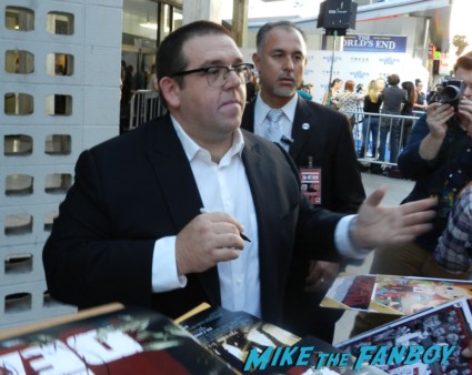 Nick Frost signing autographs at the the world's end movie premiere simon pegg signing autographs 025