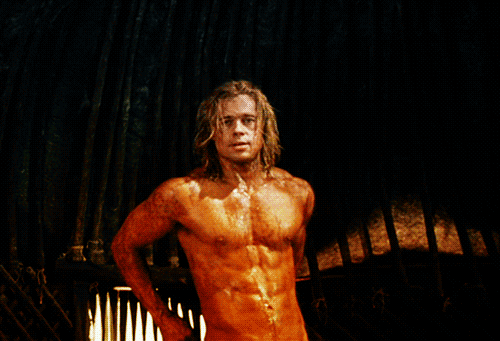 Brad Pitt troy naked hot sexy shirtless gif rare promo hot naked nude