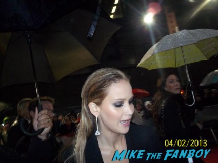 Jennifer Lawrence signing autographs for fans hunger games