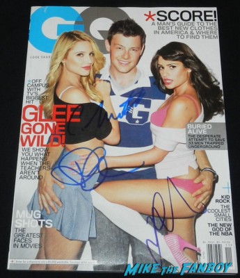 diana agron lea michelle corey monteith signed autograph gq magazine signing autographs for fans glee star 017