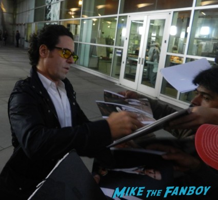 Rob Morrow signing autographs Thanks for sharing movie premiere Gwyneth Paltrow red carpet pink tim robbins