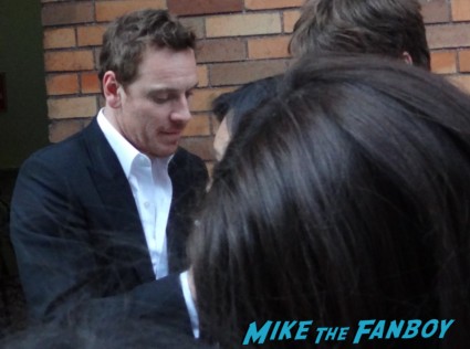Michael Fassbender signing autographs for fans hot sexy rare 