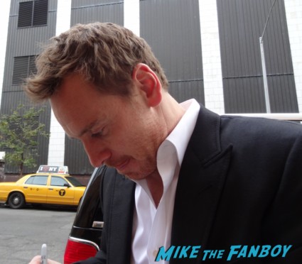Michael Fassbender signing autographs for fans hot sexy rare 