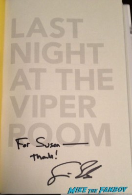 George Sluizer  book signing autographs rare Last Night at the Viper Room: River Phoenix and the Hollywood He Left Behind