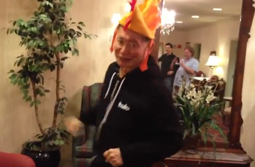 george takei doing the chicken dance