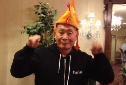 george takei doing the chicken dance