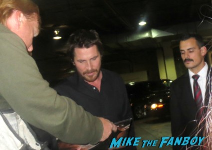 Christian Bale signing autographs for fans hot rare 