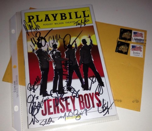 jersey boys signed autograph playbill rare fanmail