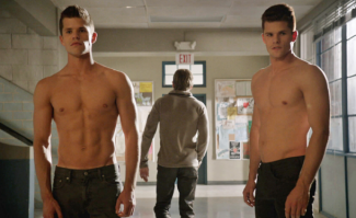 the carver twins shirtless naked abs teen wolf season 3 